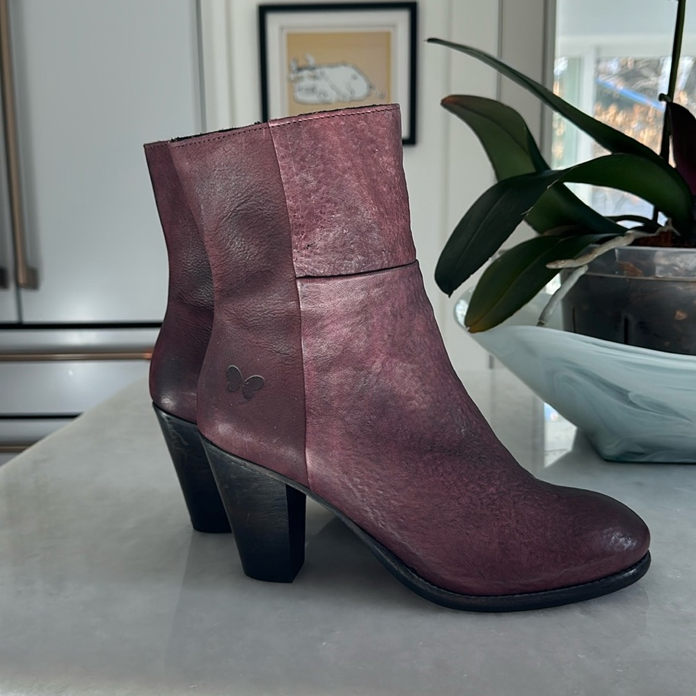 Burgundy boots